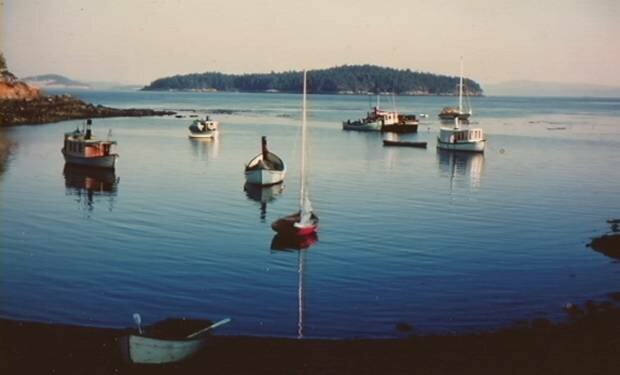 Steamboats at sunset, McConnell Island, 1965 McConnell Island, 1965